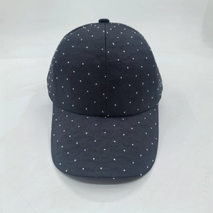 Women's black breathable cotton baseball cap with stylish silver rhinestone decorations