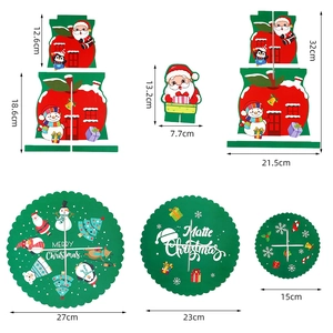 Support à cupcakes de Noël en papier avec motifs de Père Noël et renne pour décoration de fête