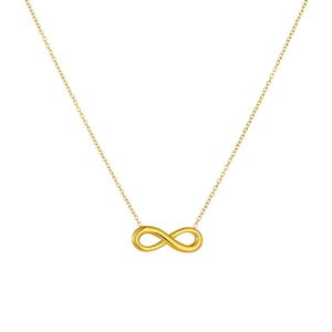 Elegant gold plated stainless steel infinity symbol pendant necklace for women