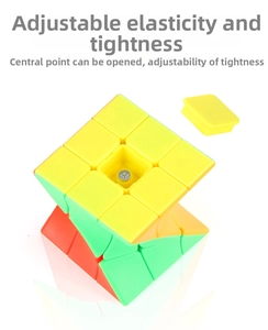 Detail showing the adjustable tension mechanism and internal screw of the 3x3 speed cube