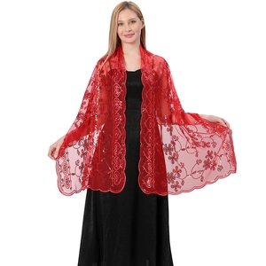 Elegant red sequin embroidered shawl wrap for wedding bridal party gowns.