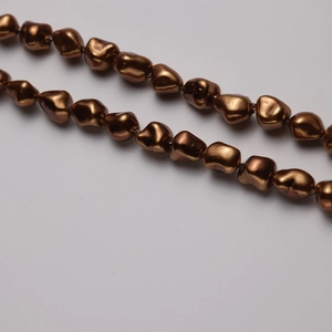 Irregular baroque metallic brown pearls for handmade jewelry and DIY accessories