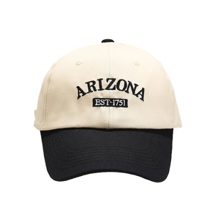 Two-tone baseball cap in cream and black with embroidered Arizona 1751 lettering