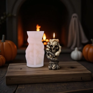 Silikonform für Skeletthand-Schlangenschädel-Kerzen zum DIY-Basteln zu Halloween