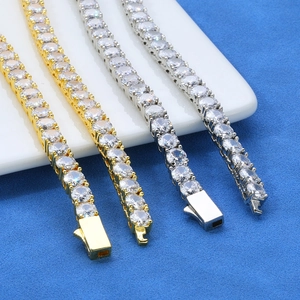 Classic tennis bracelets in gold and silver finish with round cubic zirconia and box clasp