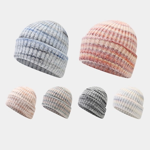 Bonnet En Tricot Beanie Chaud Acrylique Grosse Maille Revers Space Dye Tie Dye Hiver Mode Femmes Hommes