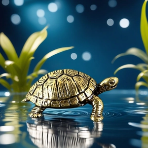 Antique Solid Brass Turtle Figurine Tortoise Statue Desktop Ornament Wealth Longevity Symbol Chinese Style Tea Pet Craft