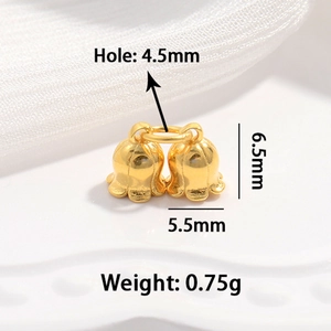 Golden S925 silver twin lily of the valley bell pendant for DIY jewelry making