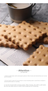 Detail of creative biscuit-shaped solid wood coaster with natural grain and wavy edges