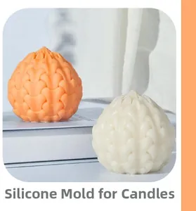 Détail de la texture tisée sur un moule en silicone en forme de lampe pour bougies