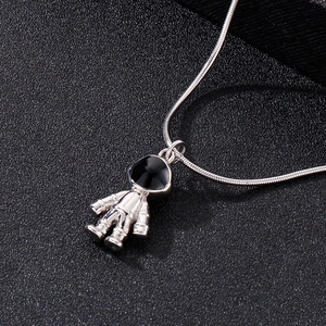 Titanium steel astronaut pendant necklace with silver snake chain for hip hop style