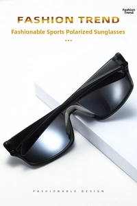 Detail of polarized sunglasses with anti-slip rubber nose pads and sleek frame
