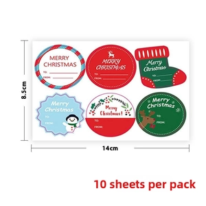 Detail showing Christmas gift labels with Merry Christmas text and To-From writing area