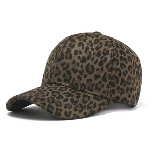 Casquette De Baseball Femme Imprimé Léopard Coton Visière Courbe Boucle Métallique Réglable Protection Solaire Chapeau Décontracté