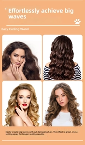 Detailed view of natural large wavy hairstyles created by heatless foam hair rollers