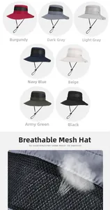 Macro shot showing breathable mesh fabric and adjustable drawstring for sun hat