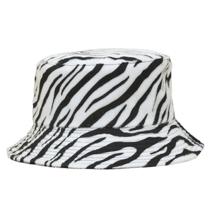 Chapeau bob en fausse fourrure à motif zébré pour femme chaud et élégant pour l'hiver