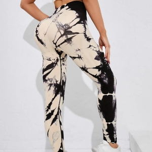Leggings de yoga sans couture tie-dye à taille haute avec effet push-up pour le fitness