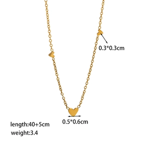 Elegant gold titanium steel heart necklace with minimalist irregular pendants for women