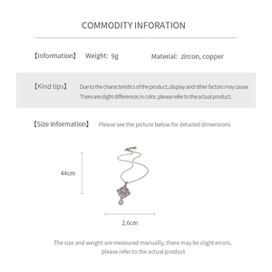 Detail specifications of the zircon flower pendant pearl necklace with measurements