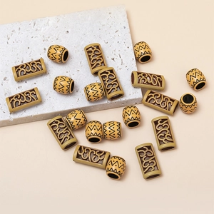 Vintage African hair beads in tube and barrel shapes for DIY braids and hair accessories