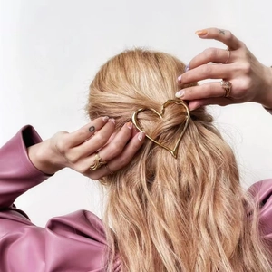 Vintage Hollow Irregular Heart Hair Clip Lava Texture Alloy Hairpin For Women Gold Silver Aesthetic Hair Accessories