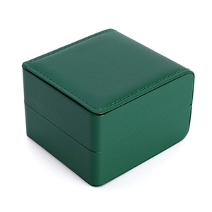 Green PU leather watch box storage display gift box for luxury mechanical watches packaging case.