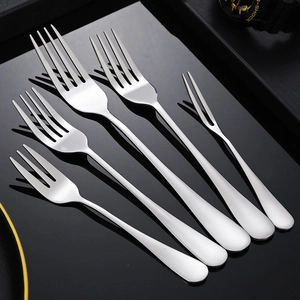 Stainless Steel Forks Mirror Polished Long Handle For Dinner Steak Pasta Dessert Fruit Silver Tableware