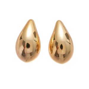 Polished gold teardrop earrings in a minimalist drop design for women
