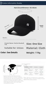 Guida alle taglie per cappello da baseball con circonferenza 56-60cm e visiera 8cm