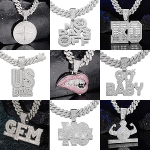 Hip Hop Iced Out Ronde Plaat Cubaanse Ketting Voor Heren Dames Legering Strass Geometrische Hanger Sieraden Cadeau