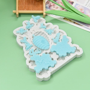 3D honeycomb and bee silicone mold for DIY chocolate fondant cake decoration crafts