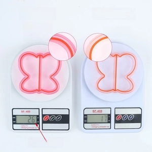 Detail comparing butterfly sandwich cutters showing a thick 26g rim vs a thin 17g version