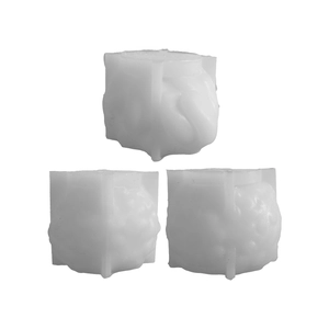Set of 3 white silicone molds for calla lily and textured sphere candle making