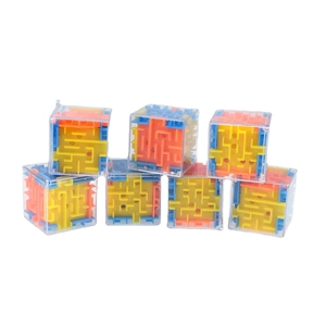 3D cube marble maze puzzle toys with transparent shells and colorful inner paths