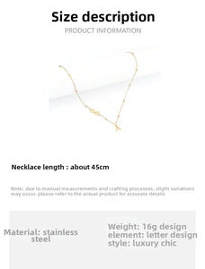 Close-up of gold stainless steel necklace with infinity symbol and letter A pendant