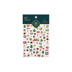 3D embossed Christmas nail stickers featuring trees, snowmen and Merry Christmas motifs