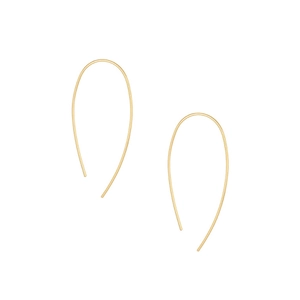 Orecchini pendenti dorati minimalisti con linee curve sottili per un look moderno