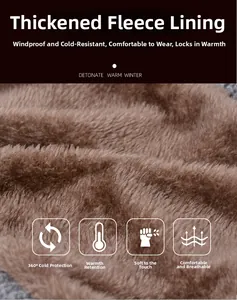 Close-up of thick thermal fleece lining showing soft texture and warm insulation