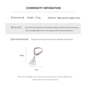 Detailed chart showing vintage pearl necklace dimensions 40cm by 3cm and 73.7g weight