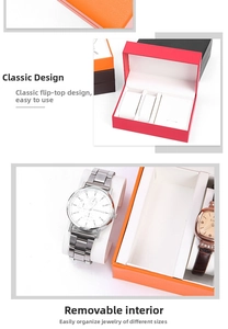 Detail view of the premium leather watch box with removable velvet interior lining