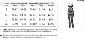 Detailed size guide table for sexy lace hollow out bodysuit showing S to XL measurements