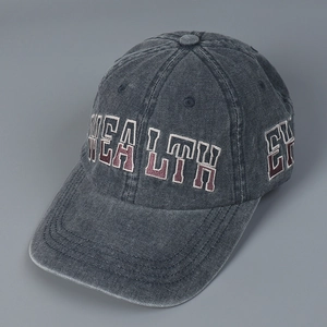 Vintage Washed Cotton Baseball Cap Distressed Retro Style Letter Embroidery Adjustable Sun Protection Unisex Sport Dad Hat