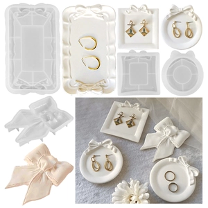 Bowknot Silicone Mold For DIY Resin Tray Storage Box Jewelry Plate Plaster Casting Crafting European Style