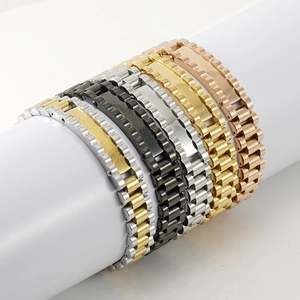 Men's titanium steel watch-style bracelets in gold, silver, rose gold and black colors