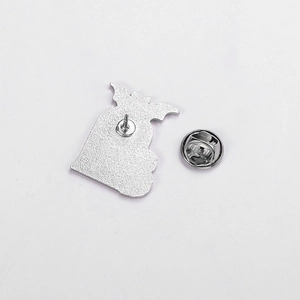 Silver Halloween high heel and magic book alloy brooch with sturdy butterfly clutch back
