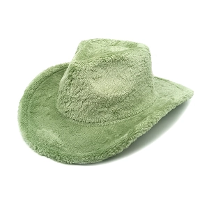Western Cowboy Hat Faux Fur Plush Wide Brim Warm Fashion Streetwear Sunshade For Men Women