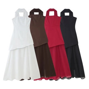 Elegant strapless off-shoulder sleeveless maxi dresses in four colors on white background