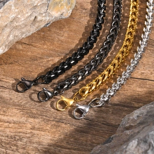 Men's hip hop dragon link bracelets in black, dark grey, gold and silver steel finish