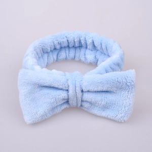 Hellblaues Flanell-Handgelenkband mit Schleife zum Waschen und Wasserabsorbieren